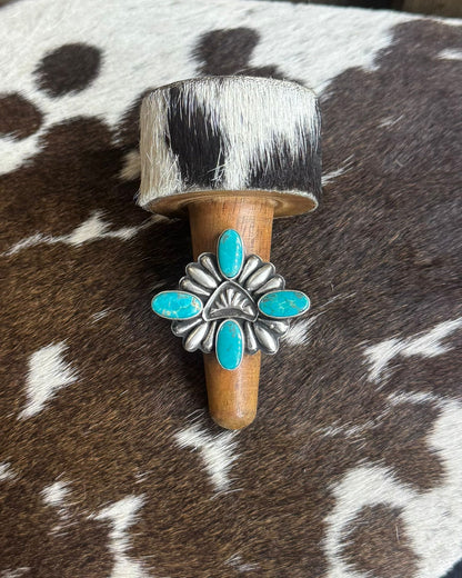 Four Stone Turqouise Blossom Ring Adj *Native
