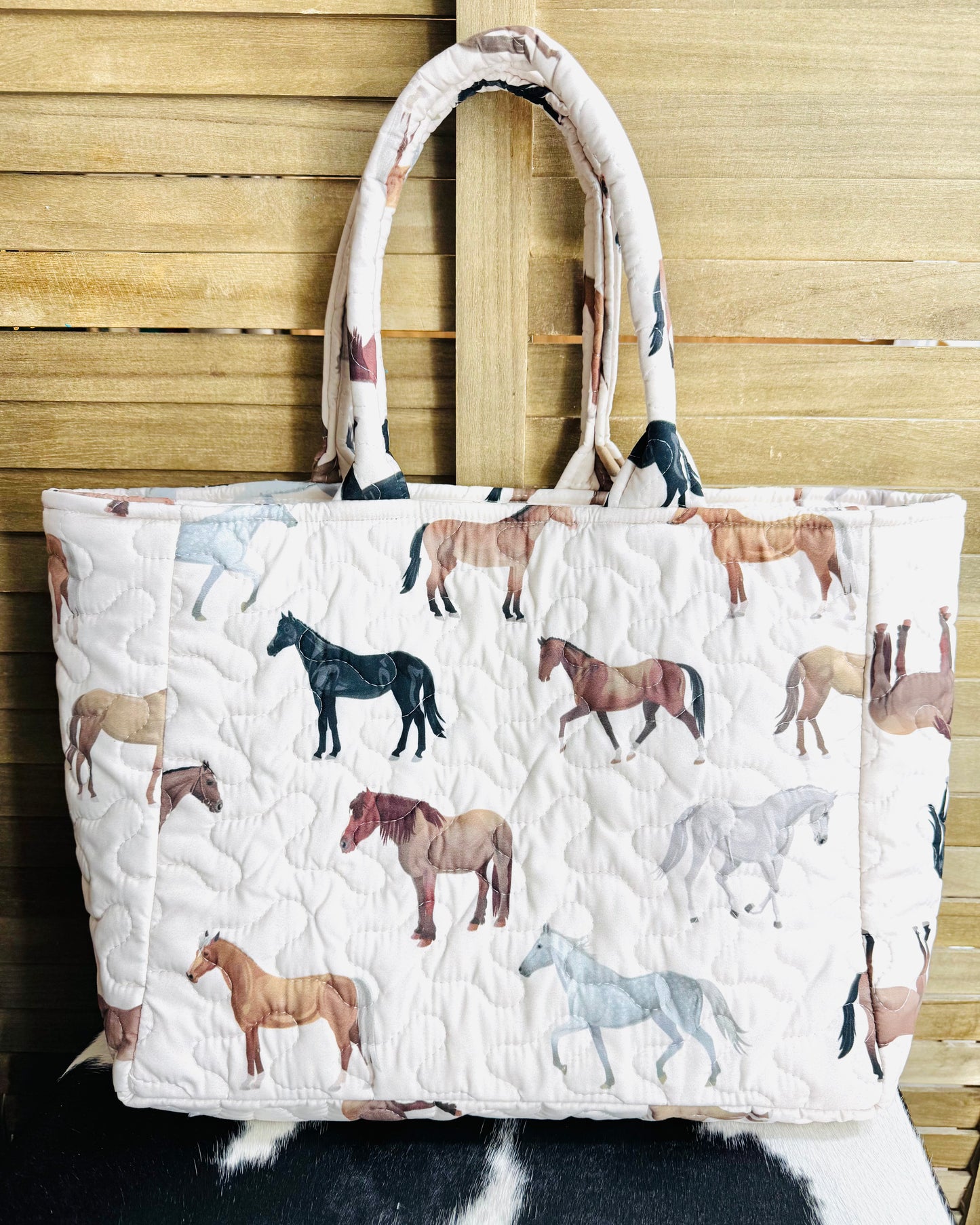Meadow Herd Horse Quilted Handbag