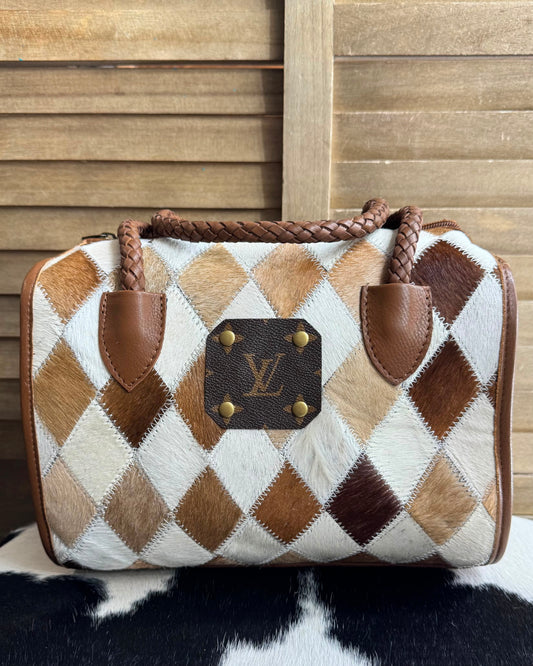 Med Loui Upcycled PatchWork Cowhide Speedy