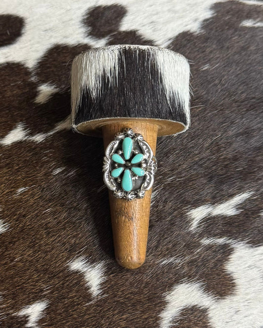 Sterling Turquoise Cluster Ring *Native