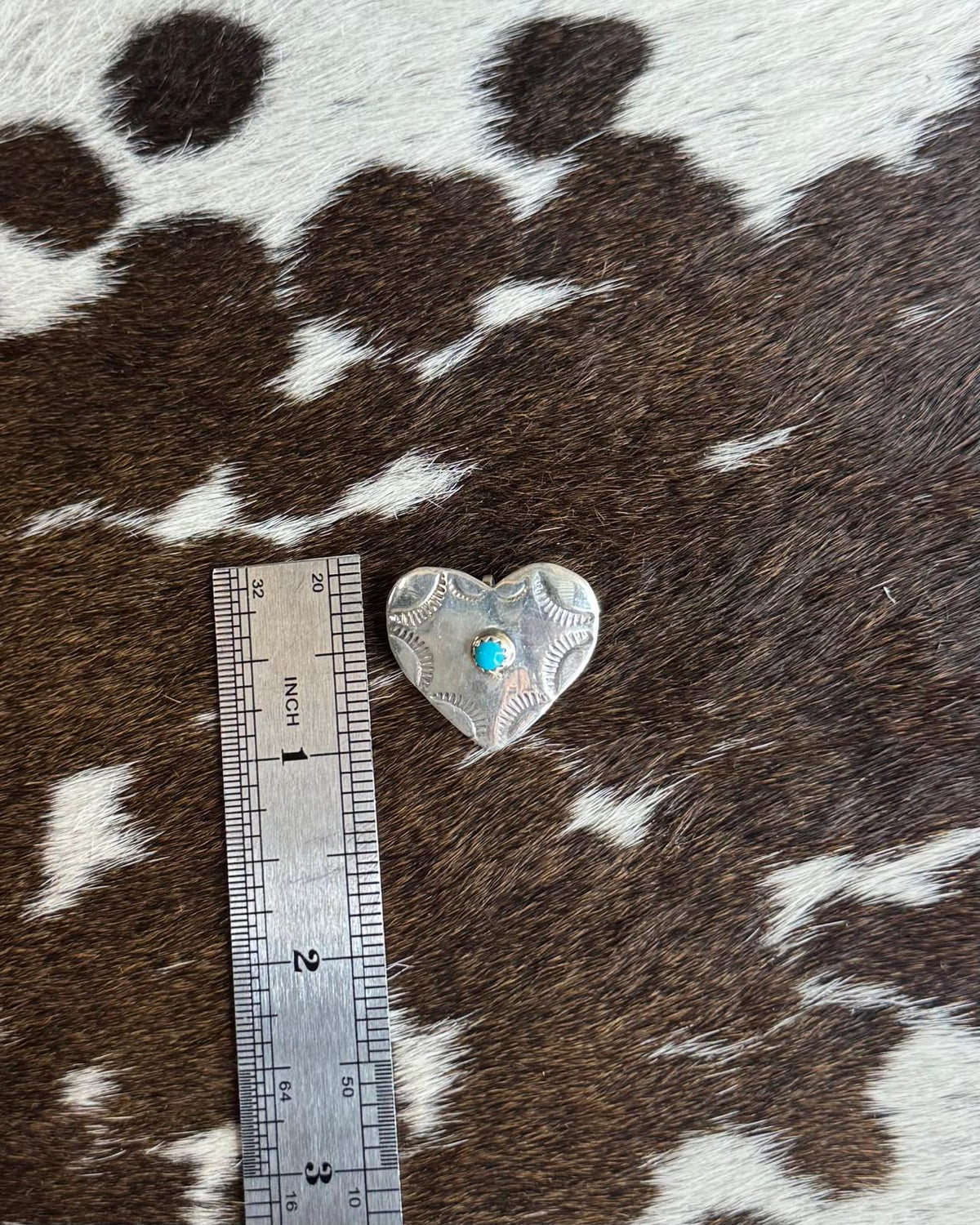 Silver One Stone Heart Pin/ Pendant *Native