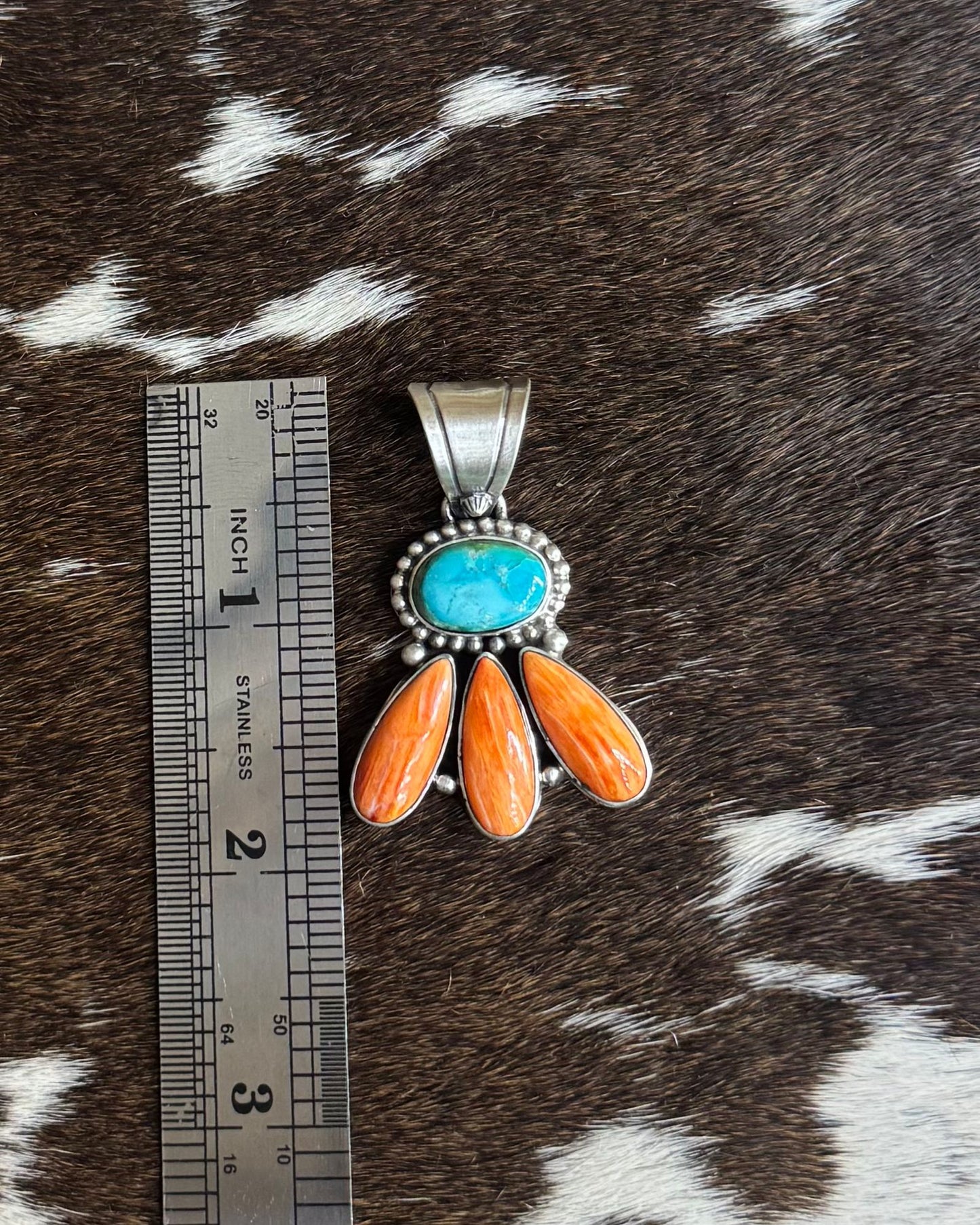Spiny & Turquoise Cluster Pendant *Native