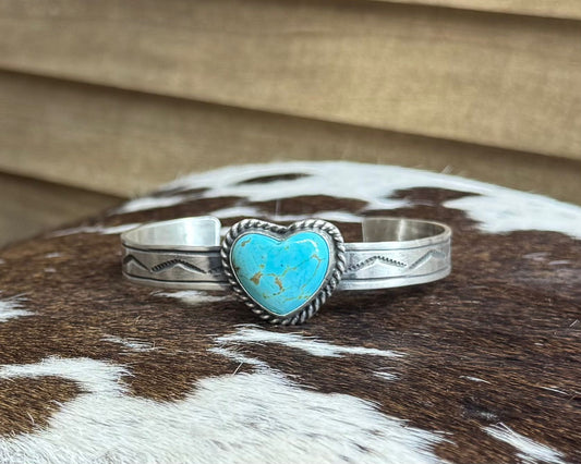 Turquoise Heart Cuff *Native
