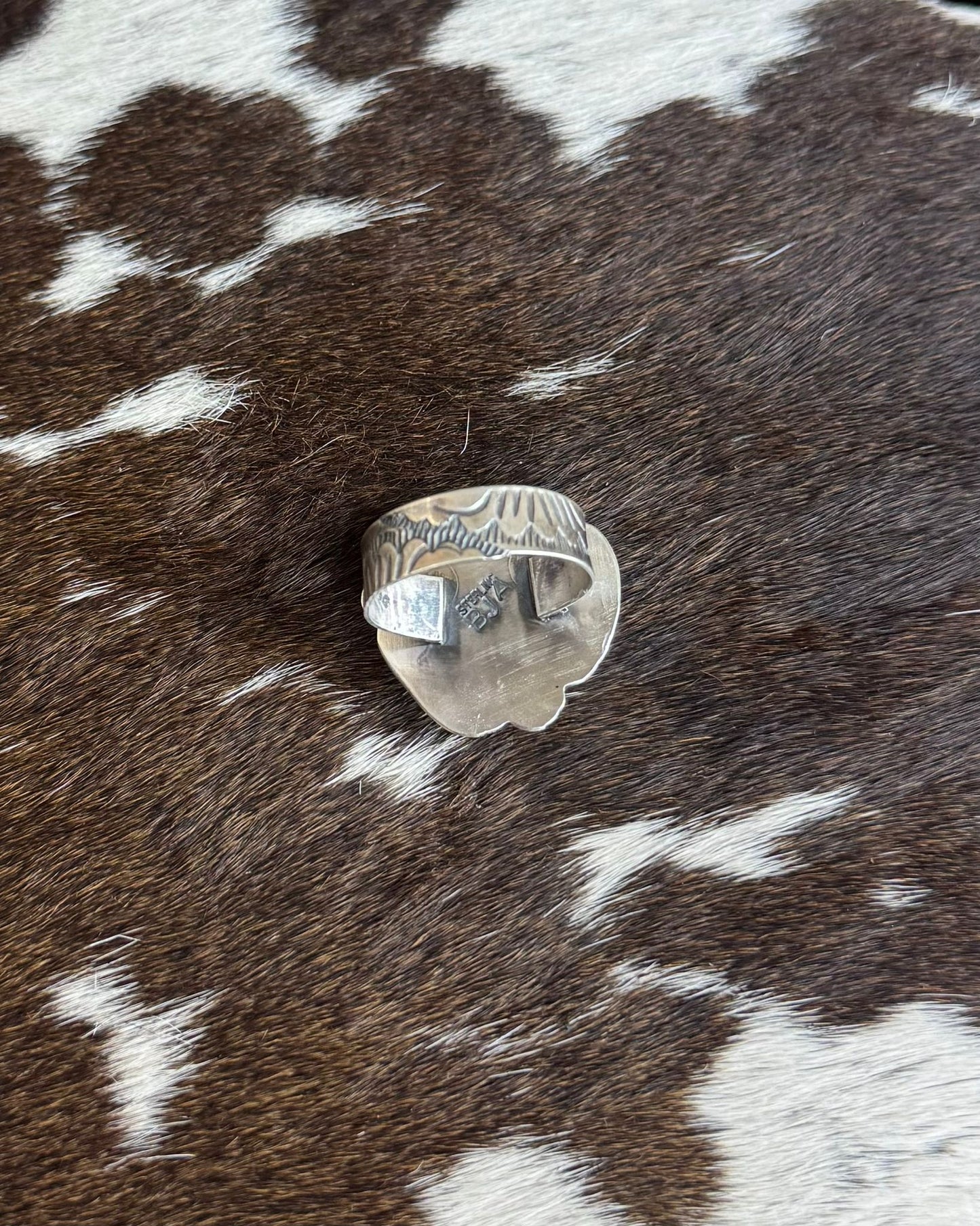 Blue Turquoise 3 Stone Adj Ring *Native