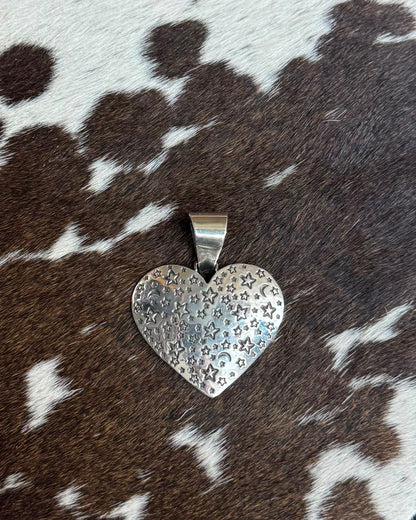 Heart Shape Moon & Stars Pendant *Native