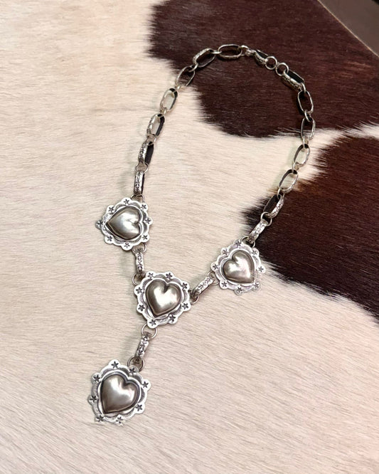 Sterling Multi Heart Lariat *Native