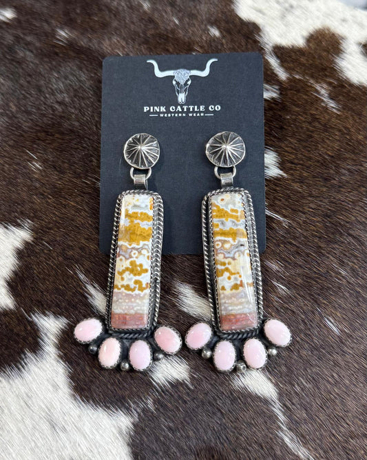 Hemerson Brown Pink Conch Earrings