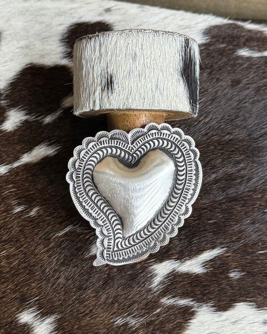 L. Tahe Adj Sterling Heart Ring *Native