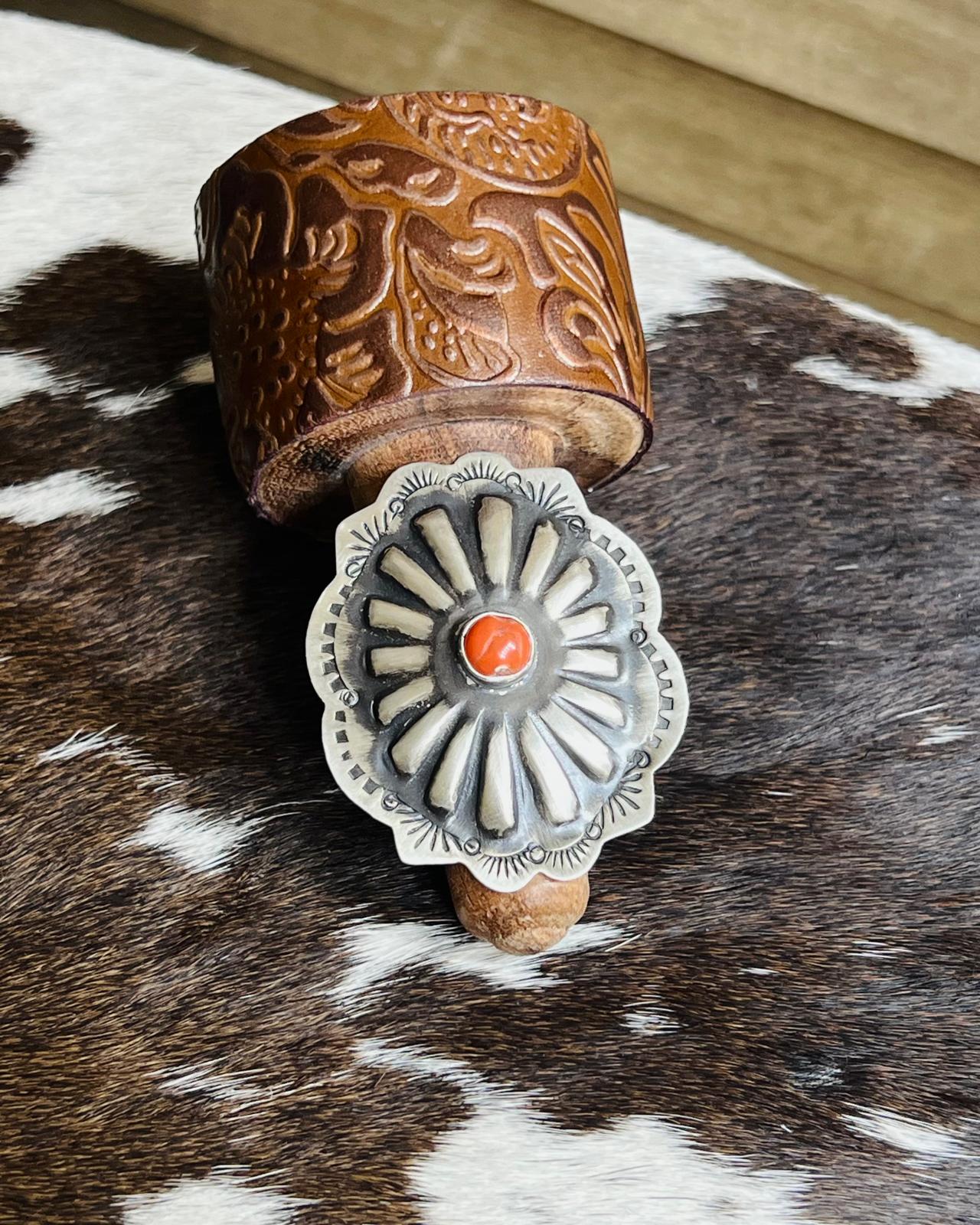 Coral Concho Ring *Native