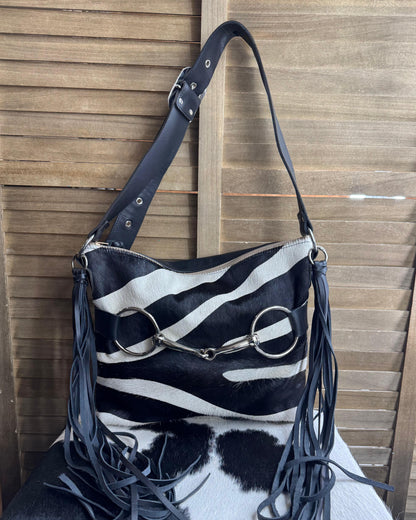 Snaffle Bit Zebra Shoulder Bag
