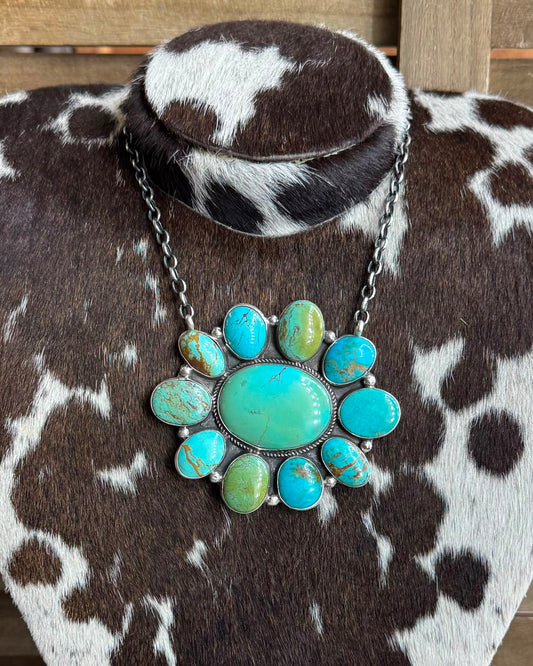 Turquoise LG Cluster Necklace *Native