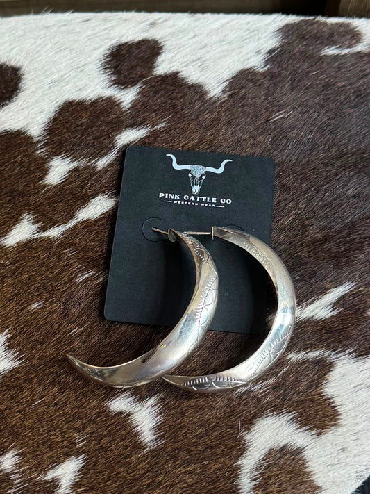Sterling Pattern Half Hoops *Native