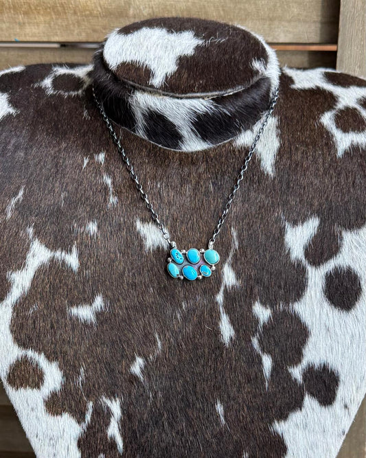 Mini Pebbled Kingman Necklace *Native