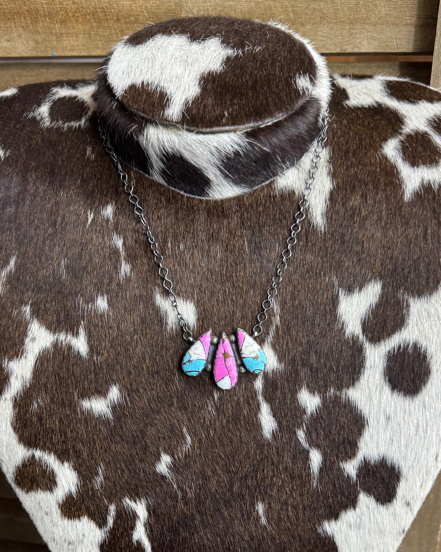 Cotton Candy Tri Stone Necklace *Native