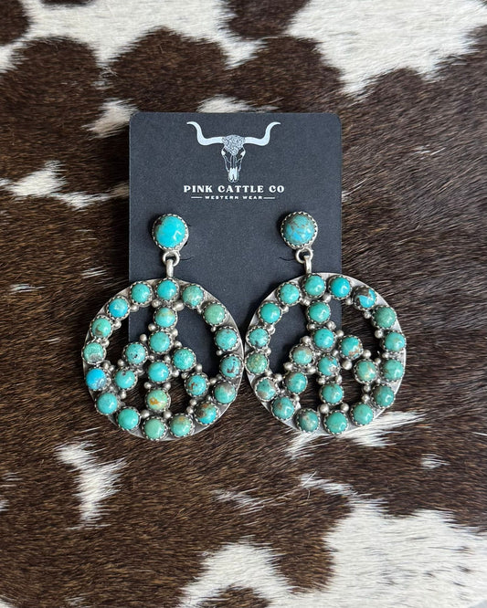 Turquoise Peace Earrings *Native