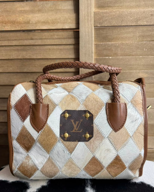 Med Loui Upcycled PatchWork Cowhide Speedy