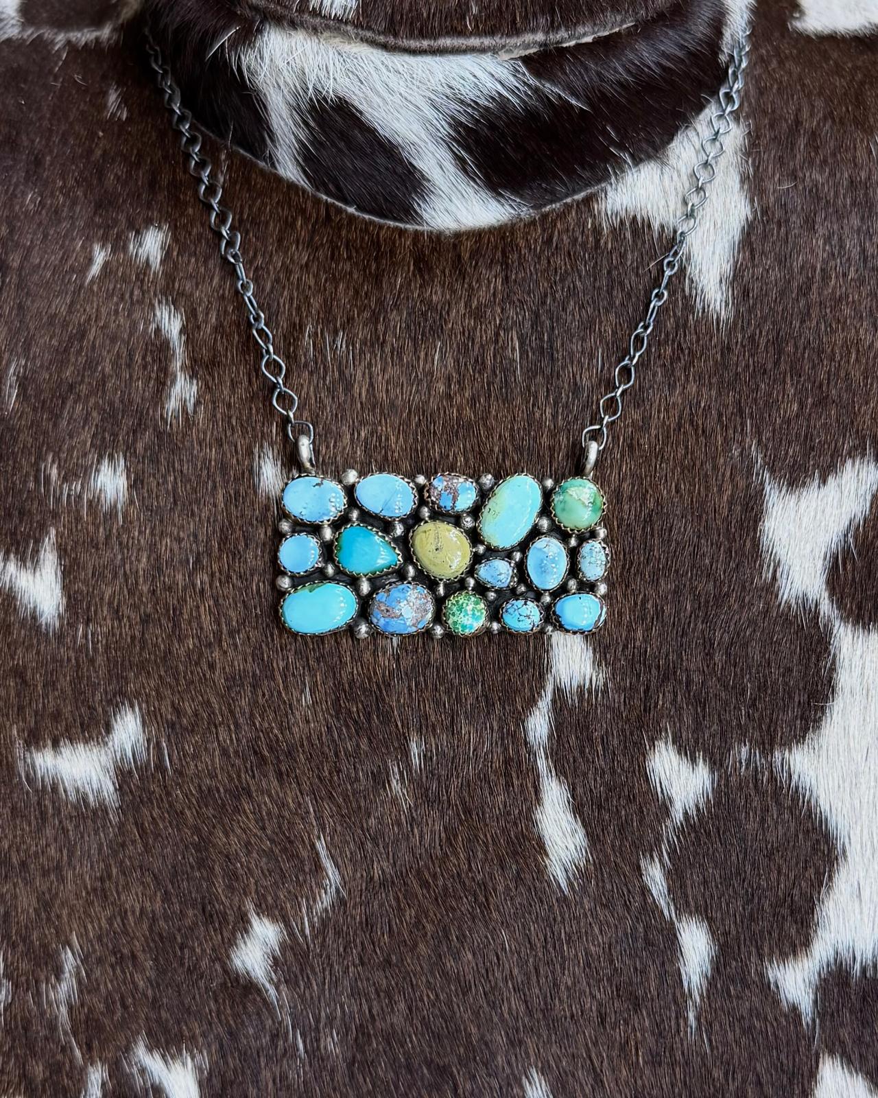18" Multi Pebbled Bar Necklace *Native