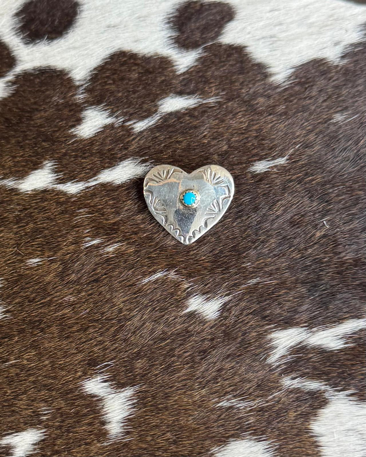 Silver One Stone Heart Pin/ Pendant *Native