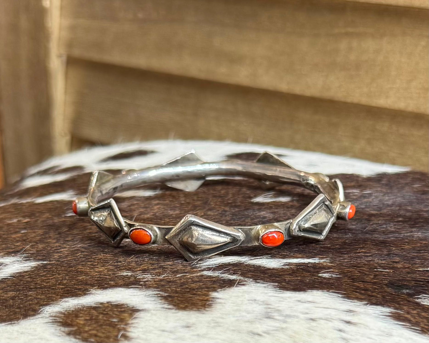 Sterling & Coral Bangle *Native