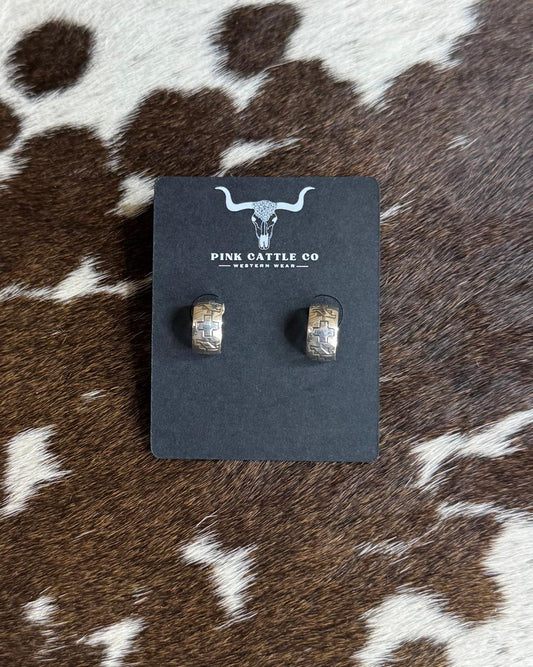 Mini Hugger Cross Hoop Earrings *Native