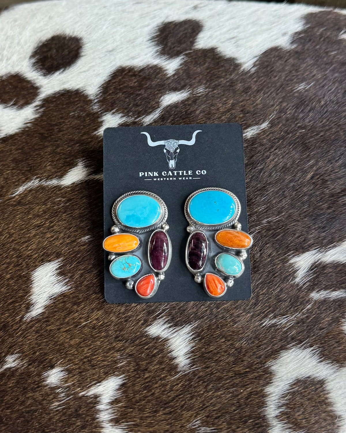 Multi Stone Cluster Earrings *Native