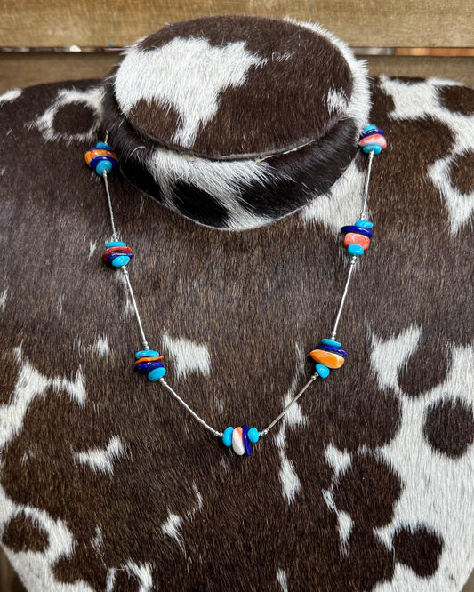 Multi Color Liquid Silver Necklace *NonNative
