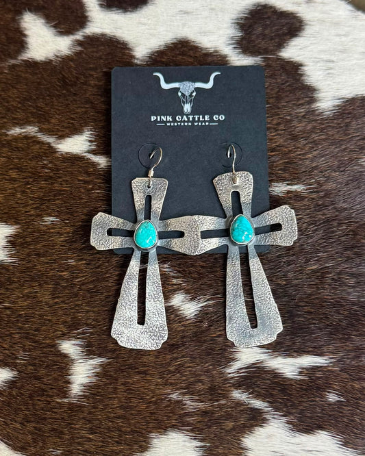 Sterling Cross Earrings