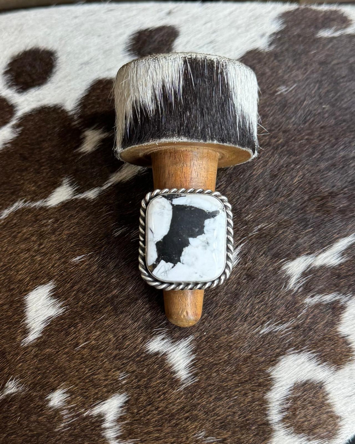 White Buffalo Square Ring *Native