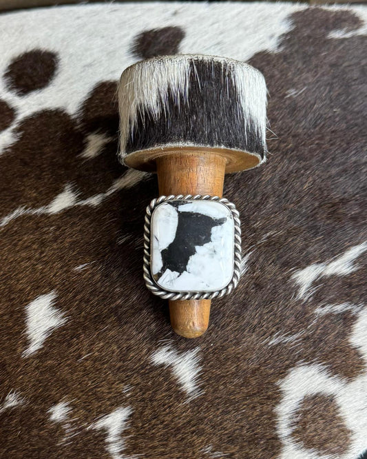 White Buffalo Square Ring *Native