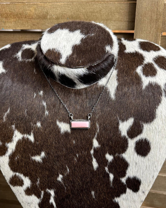 Pink Conch Bar Necklace *Native