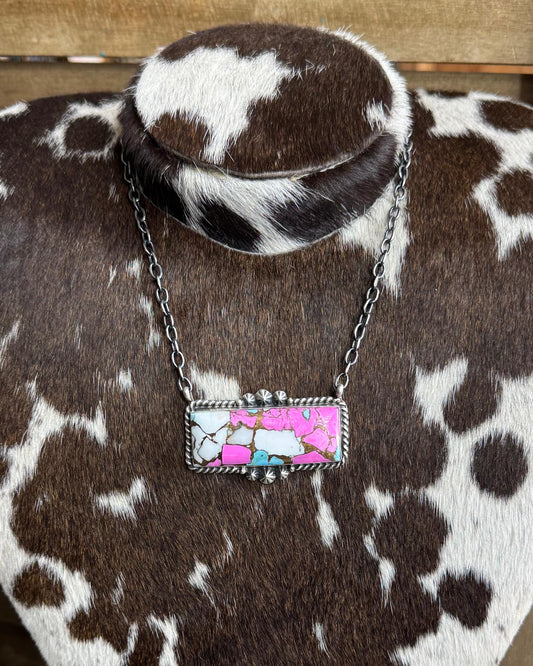 Cotton Candy Lg Bar Necklace *Native