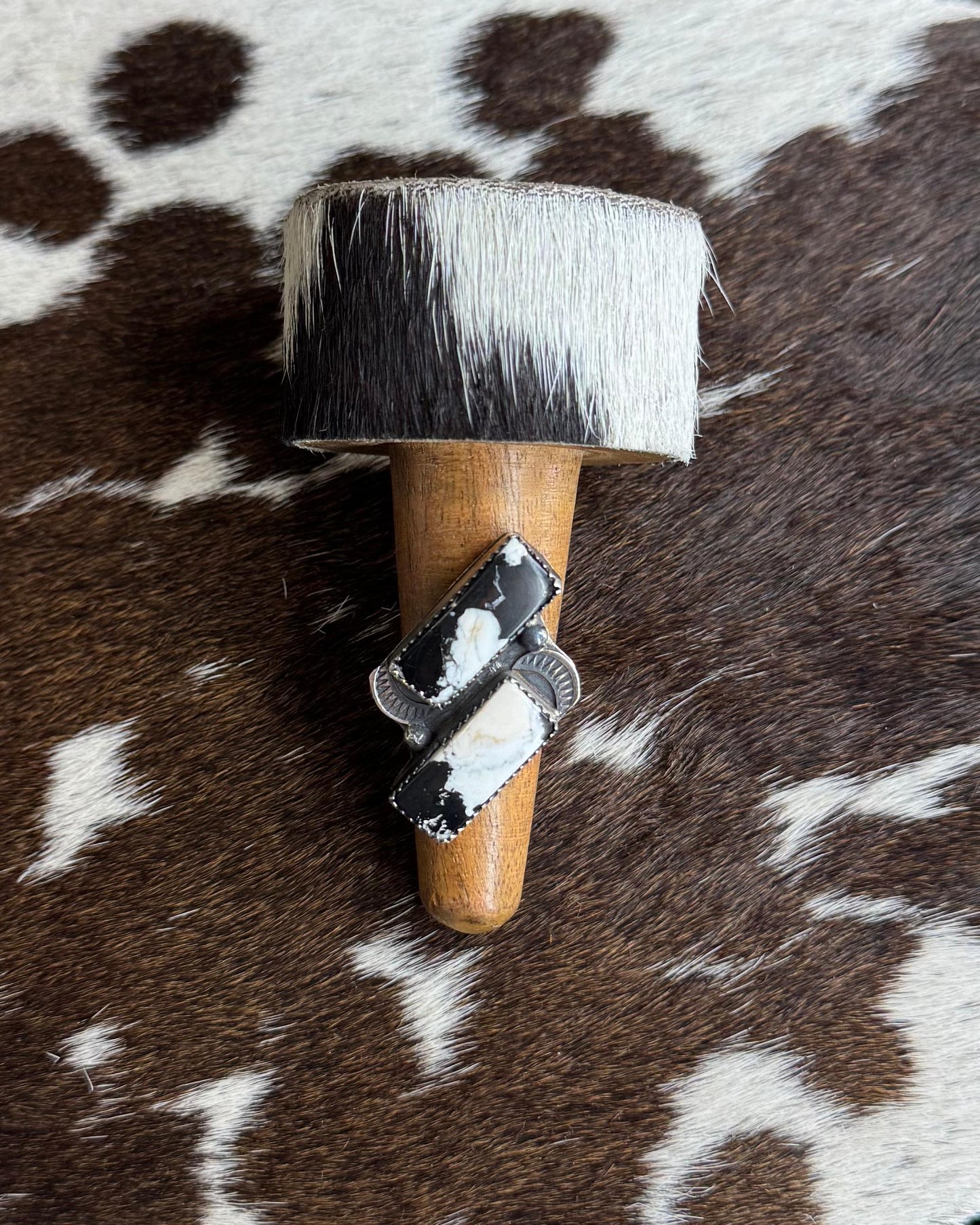 Double Bar White Buffalo Ring *Native