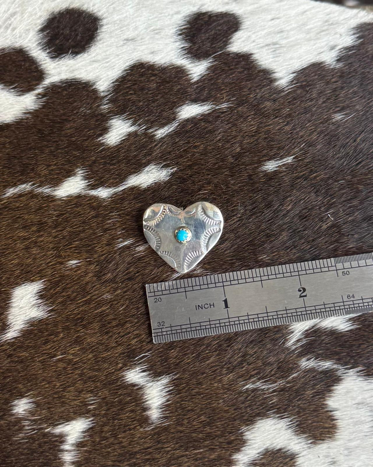 Silver One Stone Heart Pin/ Pendant *Native