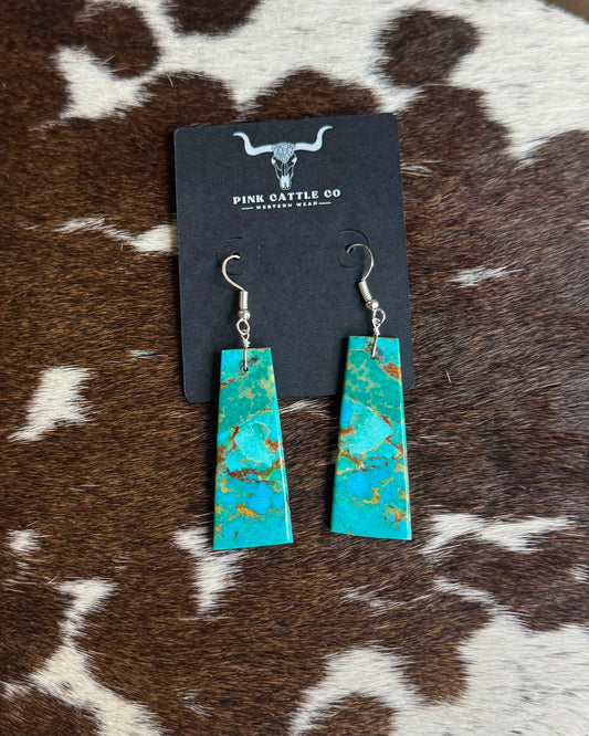 Turquoise Slab Earrings *Native