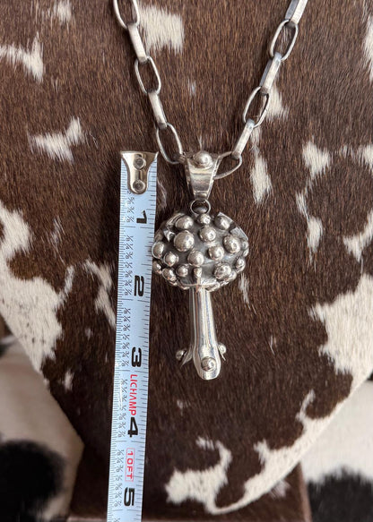 Studded Cross Blossom Paperclip Chain Necklace *Native