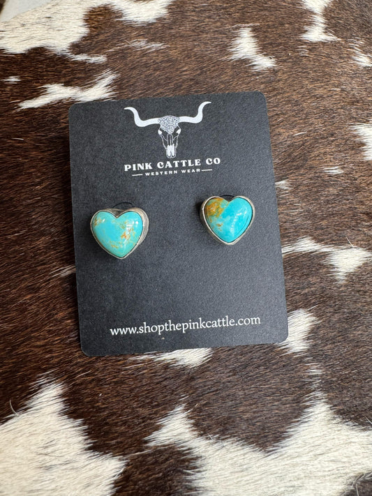Heart Studs *Native(Stone Varies)