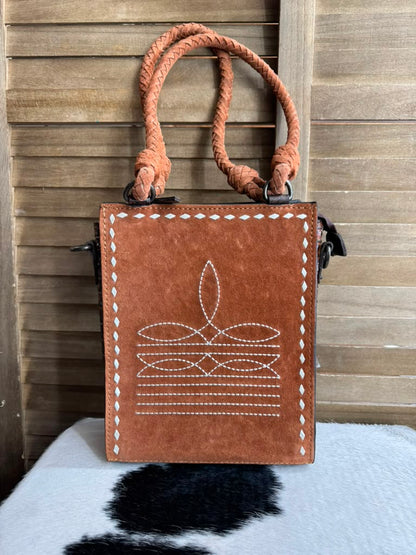 Rust Boot Stitch Tote