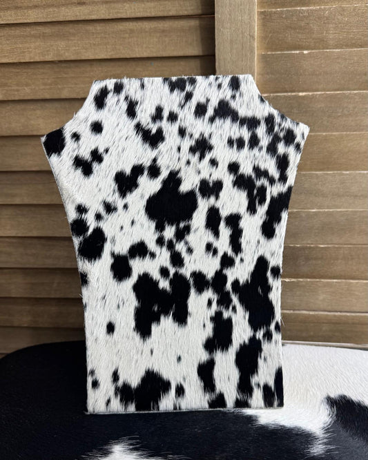 Black Spotted Cowprint Neck Stand