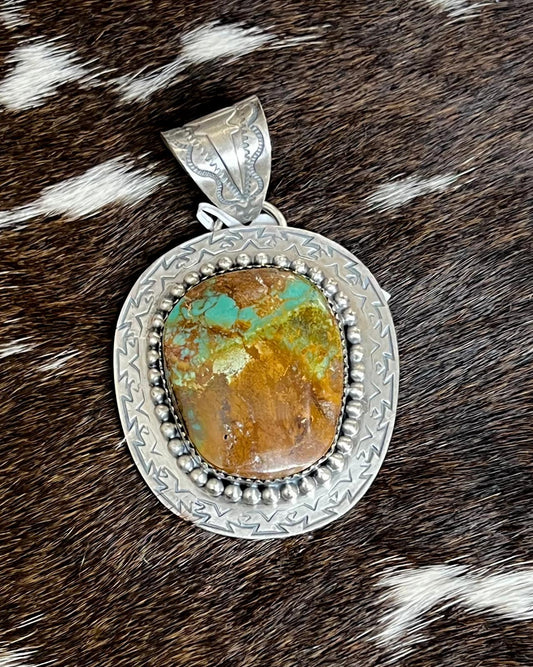 Round Stamped Border Pendant *Native