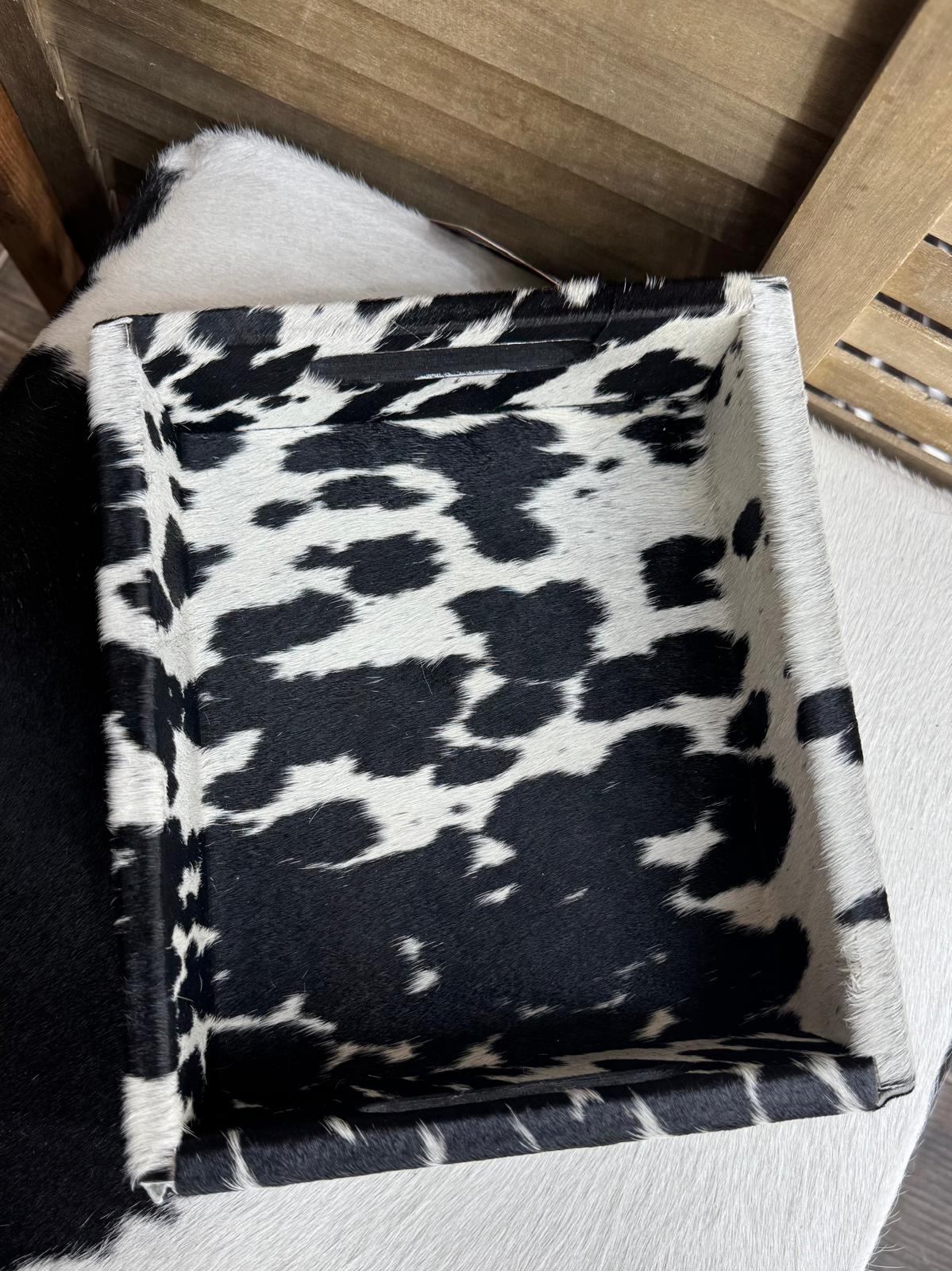 Black Cowhide Jewlery Tray