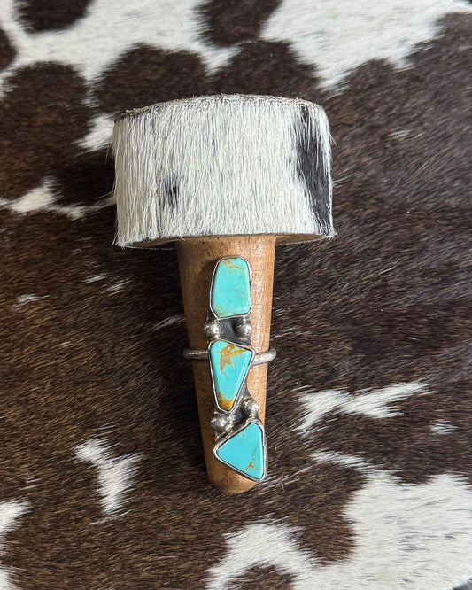 3 Stone Turquoise Sterling Ring *Native