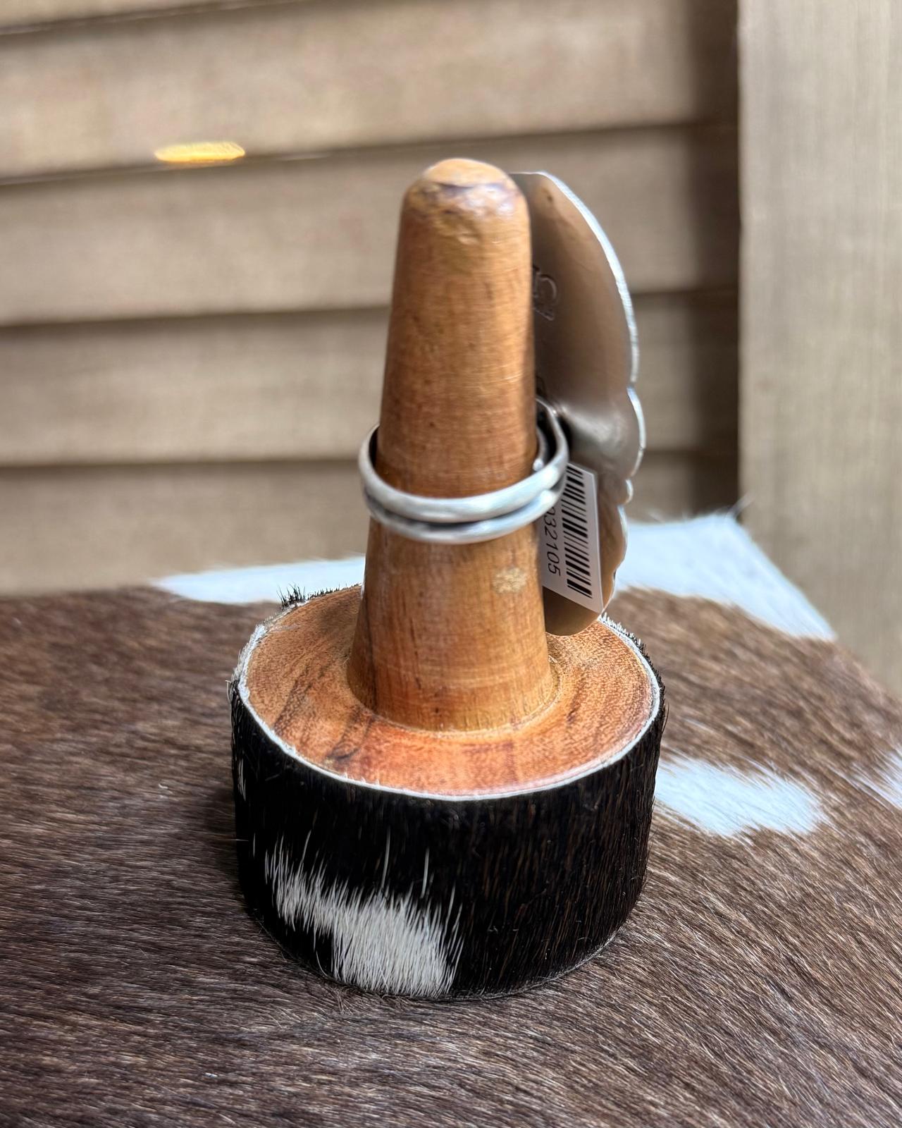 Adj Sterling Silver Onyx 4 Stone Ring *Native