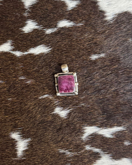 Purple Spiny Square Pendant *Native