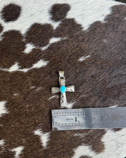 Kingman Turquoise Cross Pendant *Native