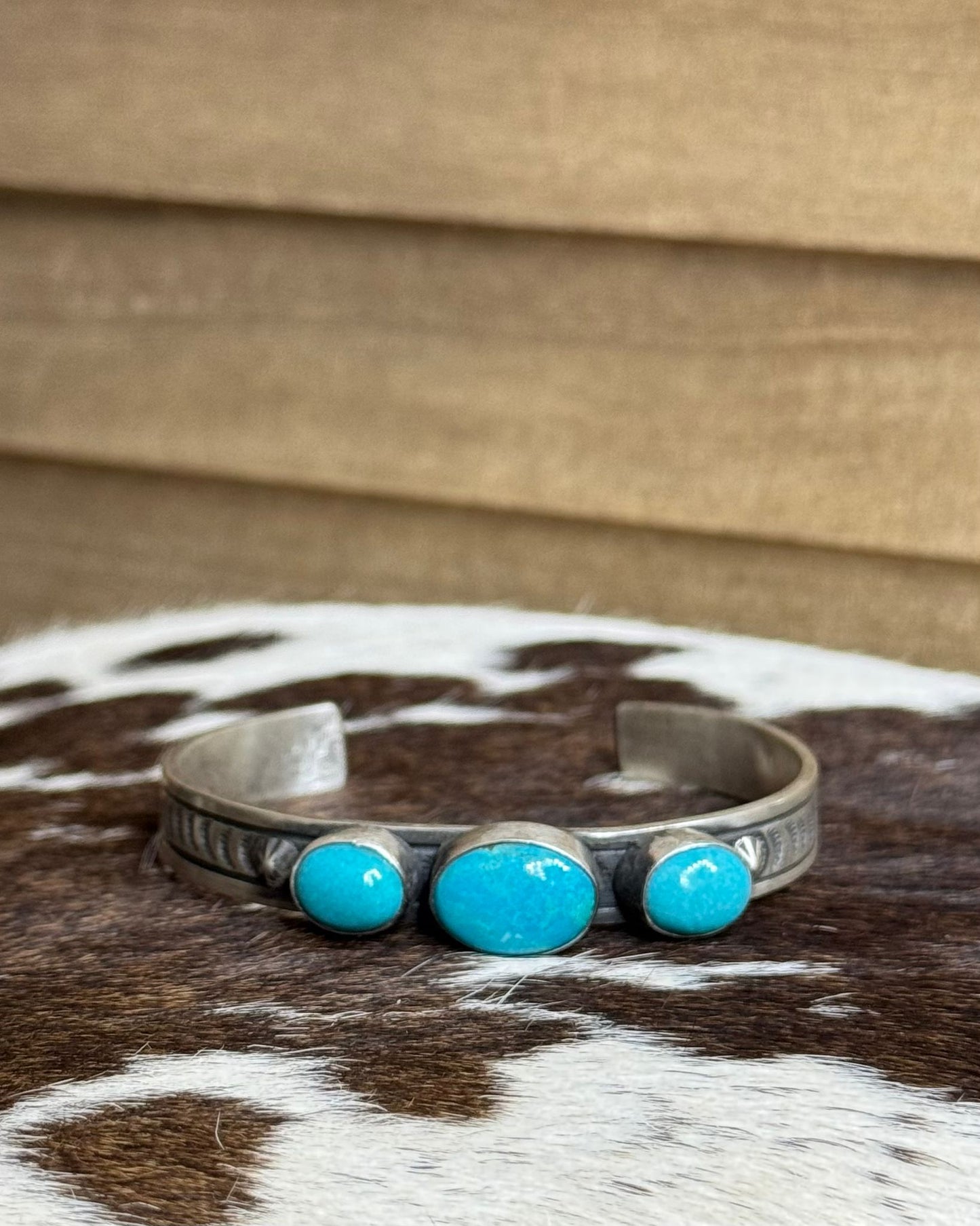 3 Stone Turquoise Cuff *Native