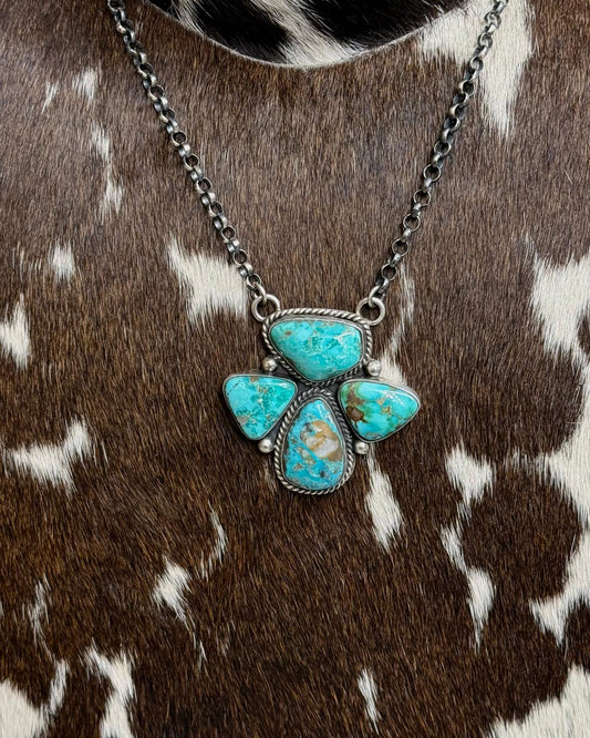 20" 4 Stone Half Cluster Necklace *Native