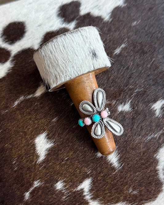 Pink & Turquoise Dragonfly Ring *Native