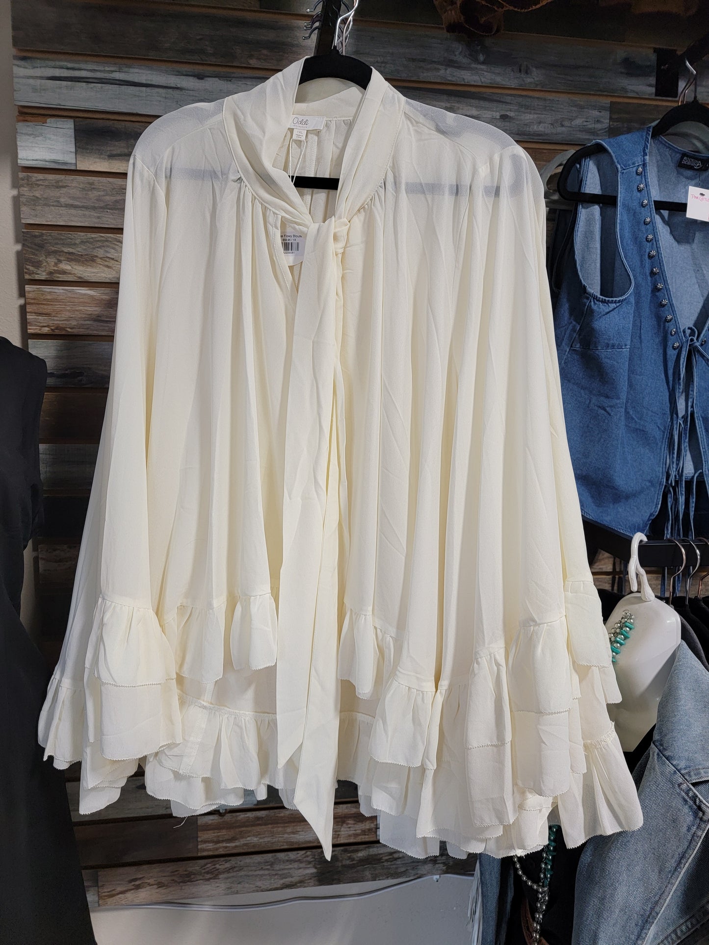 Cream Luxe Flowy Blouse