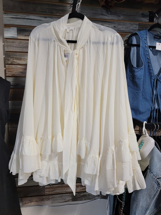 Cream Luxe Flowy Blouse