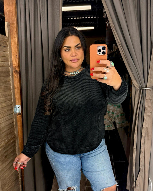 Midnight Waffle Knit